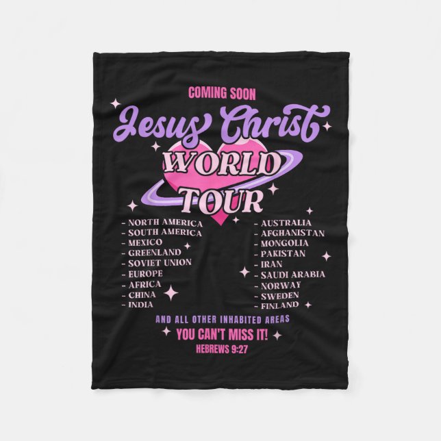 Jesus Christ World Tour Coming Soon You Can't Miss Fleece Blanket (Front)