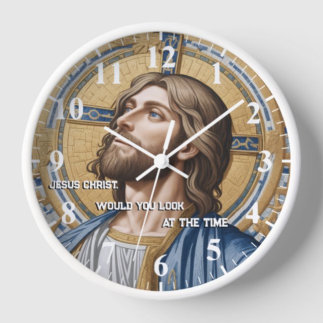 Jesus Christ would you look at the Time Gold Blue Clock (Front)