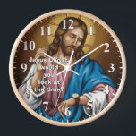 Jesus Christ would you look at the Time - Jesus Clock<br><div class="desc">Jesus Christ would you look a the Time Funny Jesus Clock - "jesus christ religious humour", "funny humourous christian joke", "christianity humour silly fun", "would you look at the time", "vintage holy religion art", "biblical bible lord god", , "vicar priest pastor pun", "meme christmas easter gift", "hilarious novelty gifts" jesus...</div>
