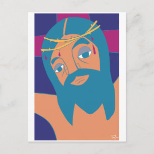 Jesus Christ Yeshua Crucifixion Illustration Postcard