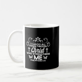 Jesus Christian Bible Verse Philippians 413 Flower Coffee Mug