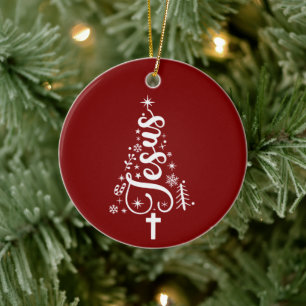 Jesus Christian Christmas Bible Verse Faith  Ceramic Tree Decoration