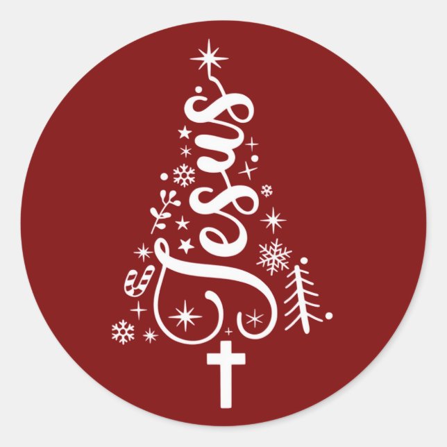 Jesus Christian Christmas Bible Verse Faith  Classic Round Sticker (Front)
