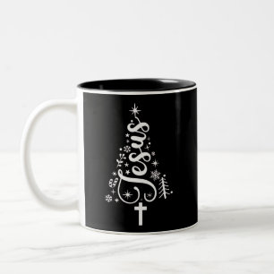 Jesus Christian Christmas Bible Verse Faith Two-Tone Coffee Mug