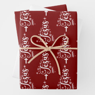 Jesus Christian Christmas Bible Verse Faith Wrapping Paper Sheet