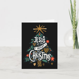 Jesus Christian Christmas Tree Men Women Kids Xmas Card