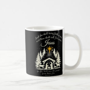 Jesus Christian Christmas Xmas Tree Family Pajamas Coffee Mug
