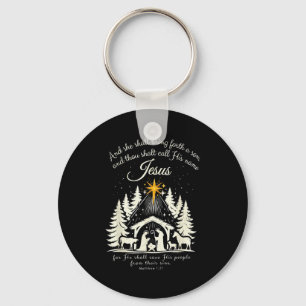 Jesus Christian Christmas Xmas Tree Family Pajamas Key Ring