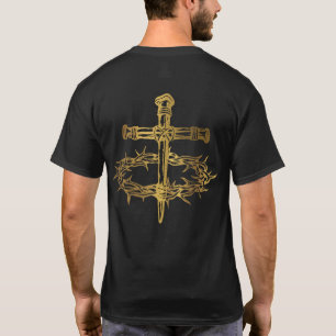 Jesus Christian Cross Nails Crown of Thorns  T-Shirt