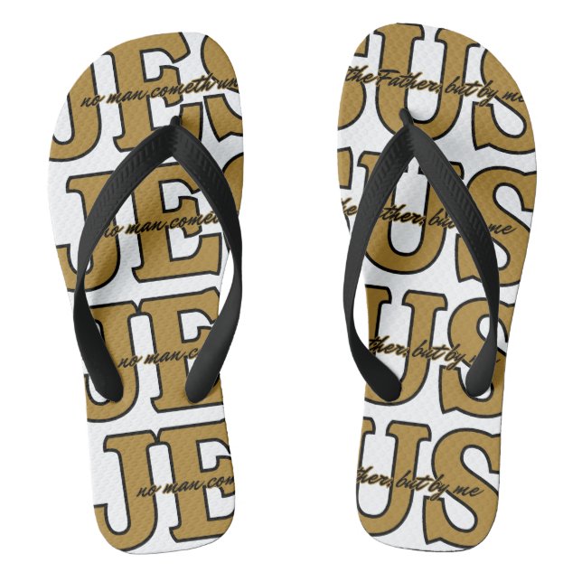 Jesus Christian Faith John 14:6 KJV Bible Verse Flip Flops (Footbed)
