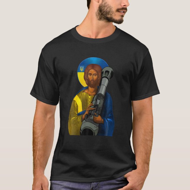 Jesus Christian I Stand With Ukraine Ukrainian Fla T-Shirt (Front)