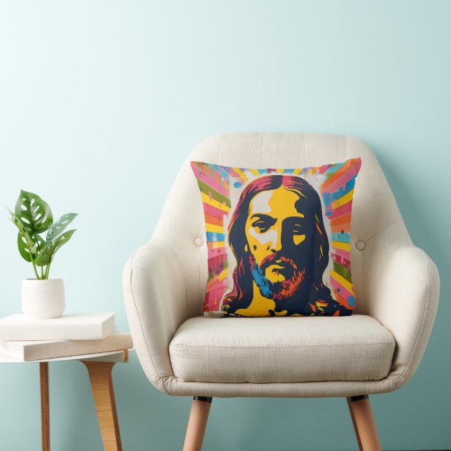Jesus Christian Pop Art Cushion (Chair)