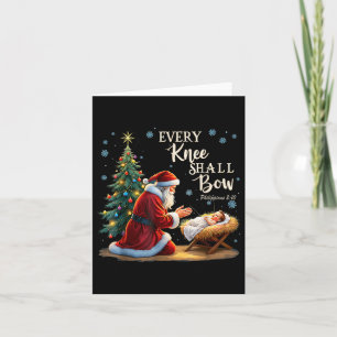 Jesus Christian Santa Christmas Xmas Every Knee Sh Card