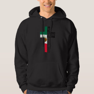 Jesus Christian Spanish Men Dad Mom Mexican Flag Hoodie