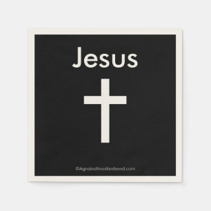 Jesus Christian Symbol Cross Napkin