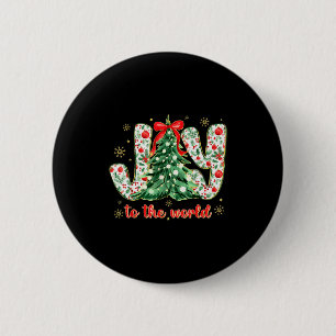 Jesus Christian Xmas Tree Holiday Christmas Joy To 6 Cm Round Badge