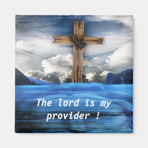 Jesus christianity Cross with Bible scripture Magnet