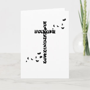 Jesus Christians Christianity Butterflies Cross Card