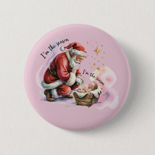 Jesus Christmas Christian Gift Holiday 6 Cm Round Badge