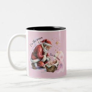 Jesus Christmas Christian Gift Holiday Two-Tone Coffee Mug