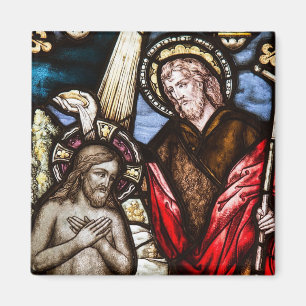 Jesus Christmas Stained Glass Christmas Magnet