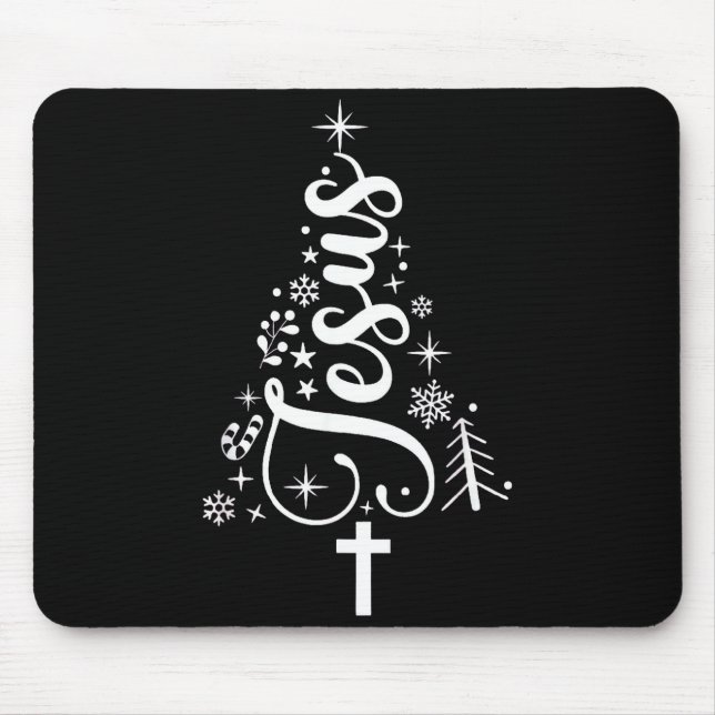Jesus Christmas Tree Bible Verse  Mouse Mat (Front)