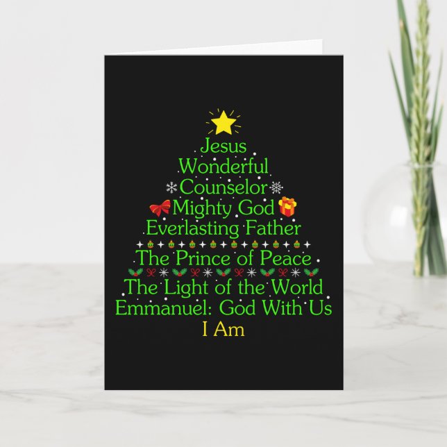 Jesus Christmas Tree Gift, Jesus Lovers, Catholic Card (Front)