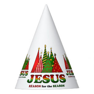 Jesus Christmas Trees Party Hat