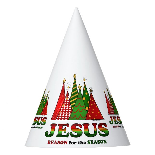Jesus Christmas Trees Party Hat (Front)