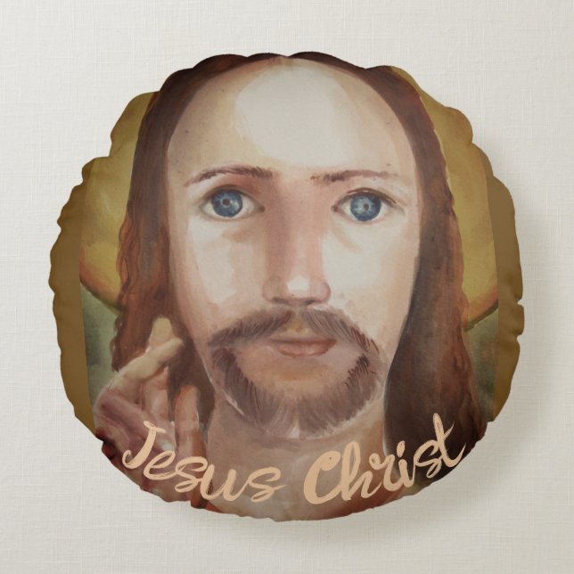 Jesus Christ's Portrait Round Cushion (Front)