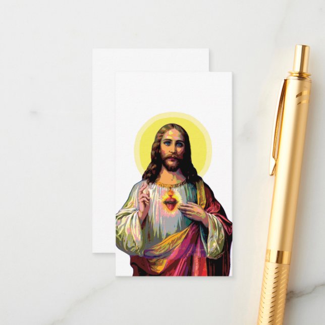 Jesus Christus in Pop Art Style  Enclosure Card (Front/Back In Situ)
