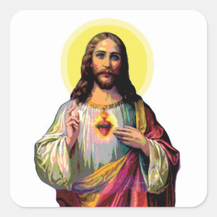 Jesus Christus in Pop Art Style  Square Sticker