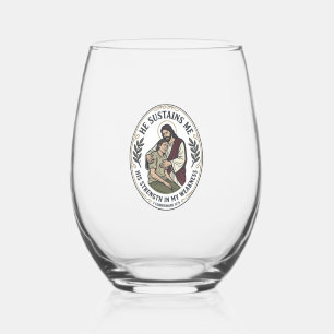 Jesus Chronic Illness Encouragement T-Shirt Inspir Stemless Wine Glass