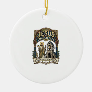 Jesus Church Bell Jesus Church Bell Christian Fait Ceramic Tree Decoration
