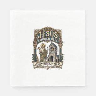 Jesus Church Bell Jesus Church Bell Christian Fait Napkin
