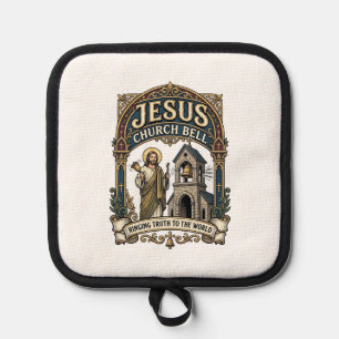 Jesus Church Bell Jesus Church Bell Christian Fait Pot Holder