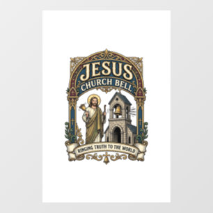 Jesus Church Bell Jesus Church Bell Christian Fait Window Cling