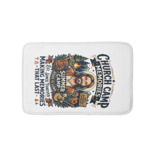 Jesus Church Camp VBS Nostalgia Shirt Faith Based Bath Mat