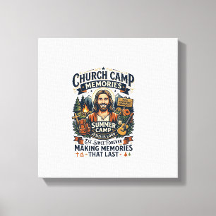 Jesus Church Camp VBS Nostalgia Shirt Faith Based Canvas Print