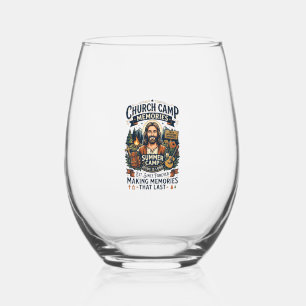 Jesus Church Camp VBS Nostalgia Shirt Faith Based  Stemless Wine Glass