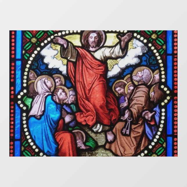 JESUS CHURCH STAINED GLASS  WINDOW CLING (Sheet)