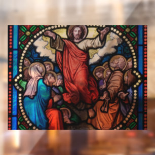 JESUS CHURCH STAINED GLASS  WINDOW CLING