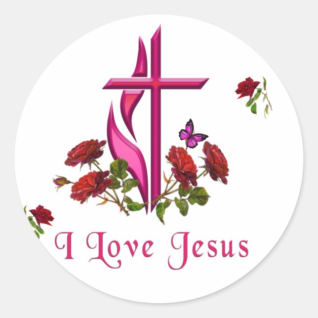 Jesus  classic round sticker (Front)