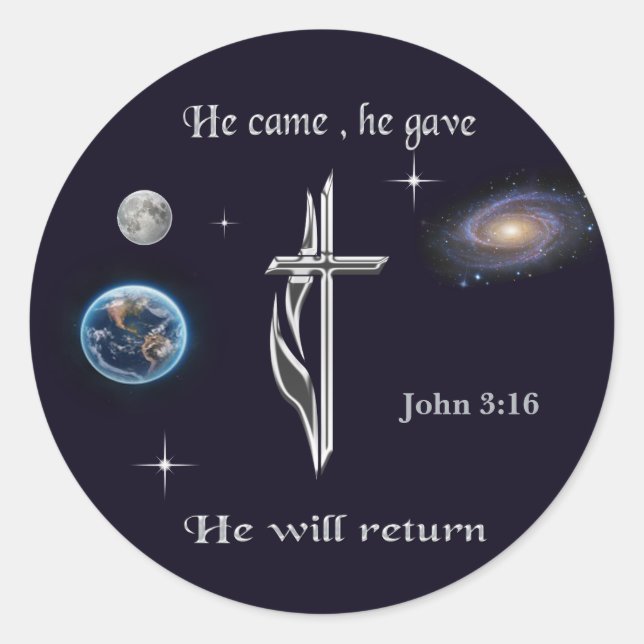 Jesus Classic Round Sticker (Front)