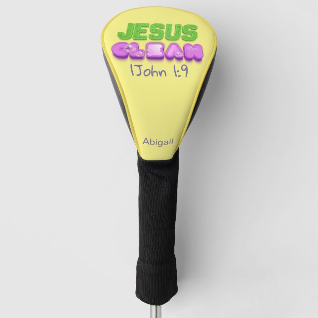 Jesus Clean forgiven cute christian design Golf Head Cover (Front)