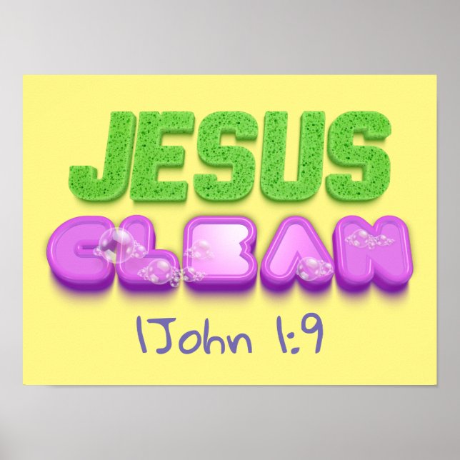 Jesus Clean forgiven cute christian design Poster (Front)
