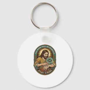 Jesus Club Hand Stamp Wont Wash Off Morning Humor_ Key Ring