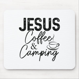 Jesus Coffee And Camping Christian Camper Nature L Mouse Mat