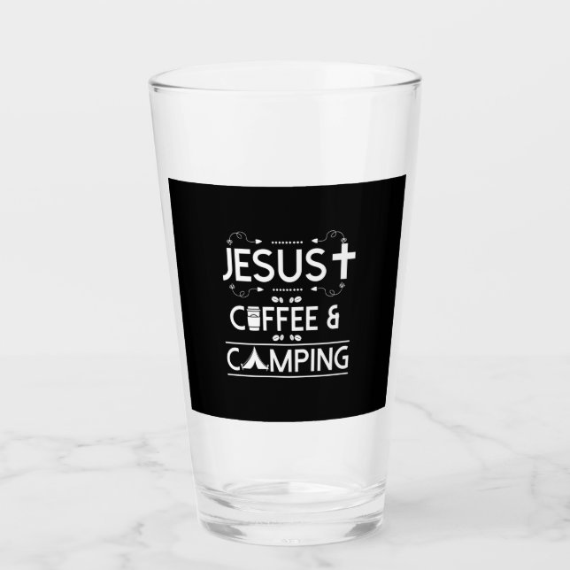 Jesus Coffee And Camping Glass (Front)