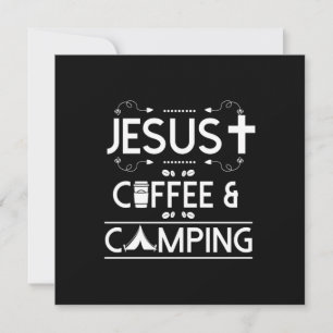 Jesus Coffee And Camping Invitation